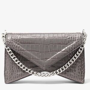 Michael Kors Collection Gray Crossbody Bag with Chain Strap